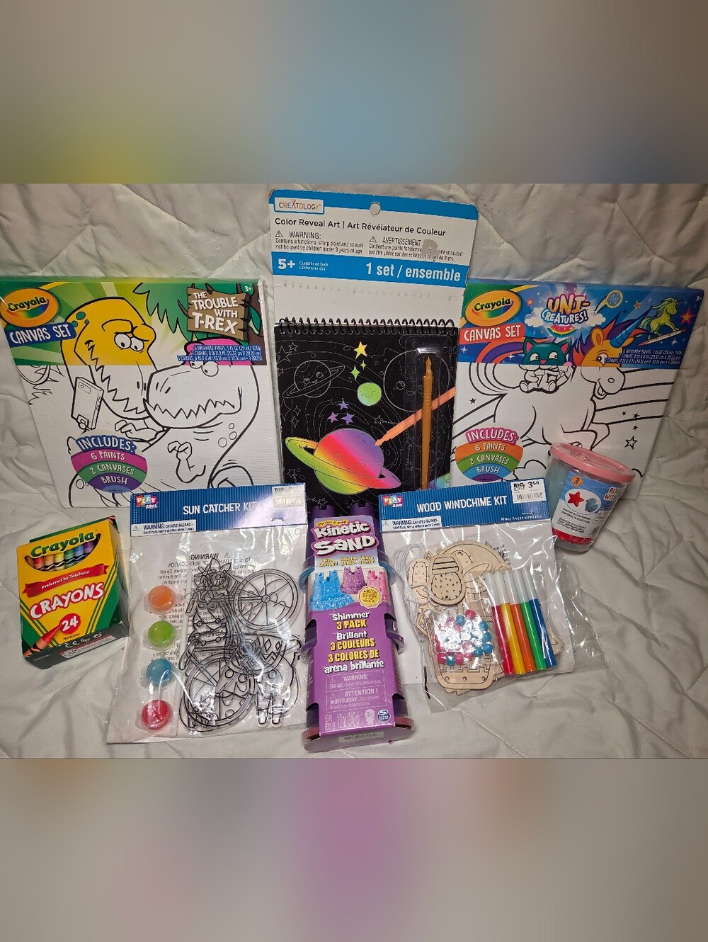 Kids Arts & Crafts Bundle Crayola Canvas Kinetic Sand Craft Set